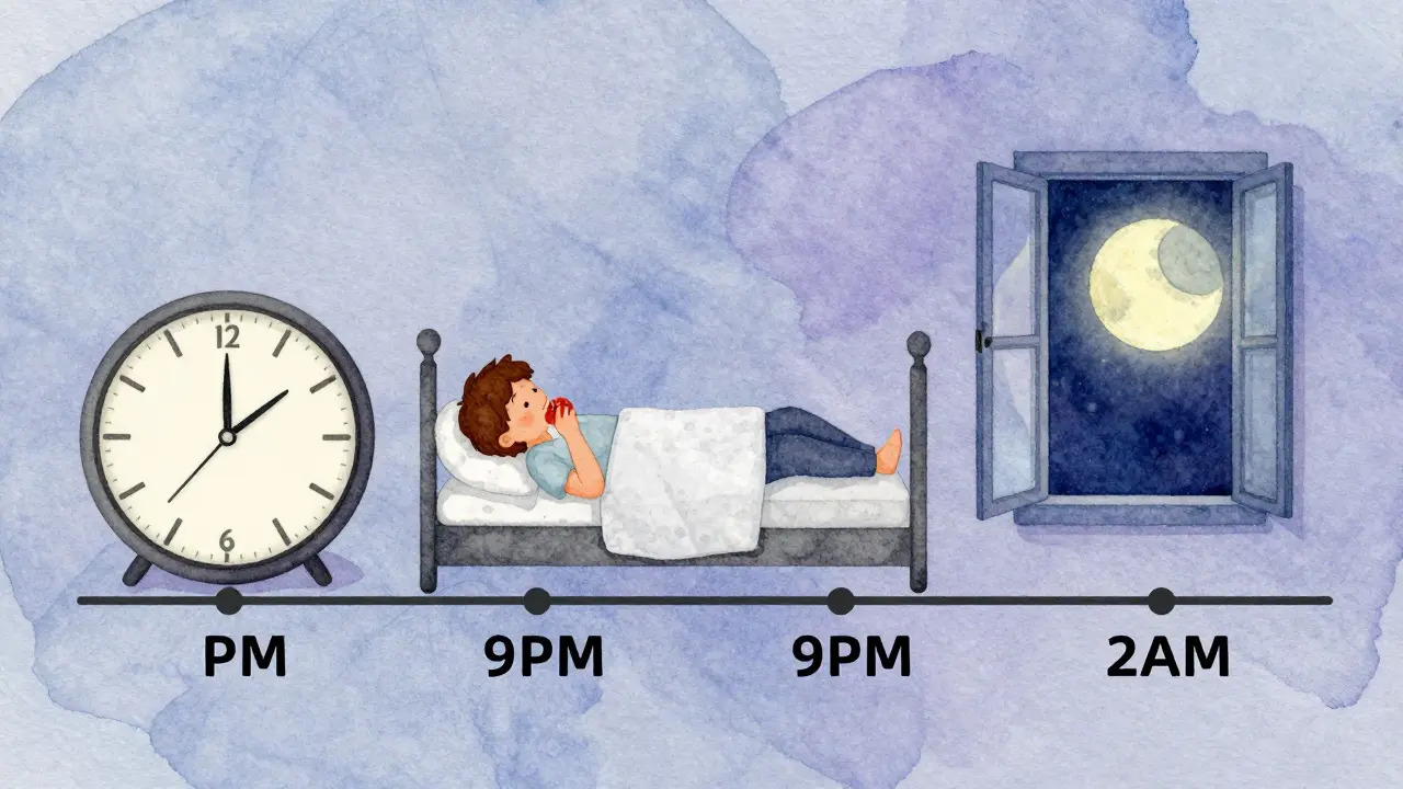 Ein zeitlicher Verlauf der Wirkung von Cannabis-Süßigkeiten, dargestellt durch sanfte Farbverläufe und Stimmungen.