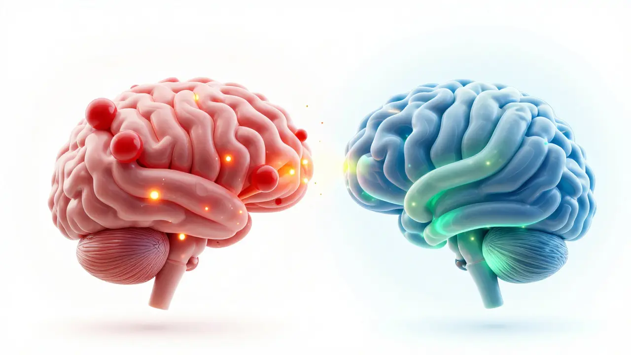 Abstrakte Darstellung neuronaler Rezeptoren und Regulation.