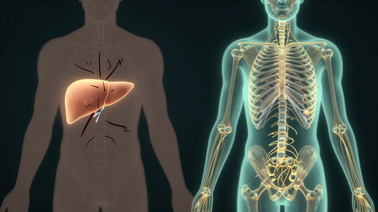 Konzeptionelle Darstellung der körperlichen Unterschiede zwischen Alkohol und CBD im menschlichen Körper.