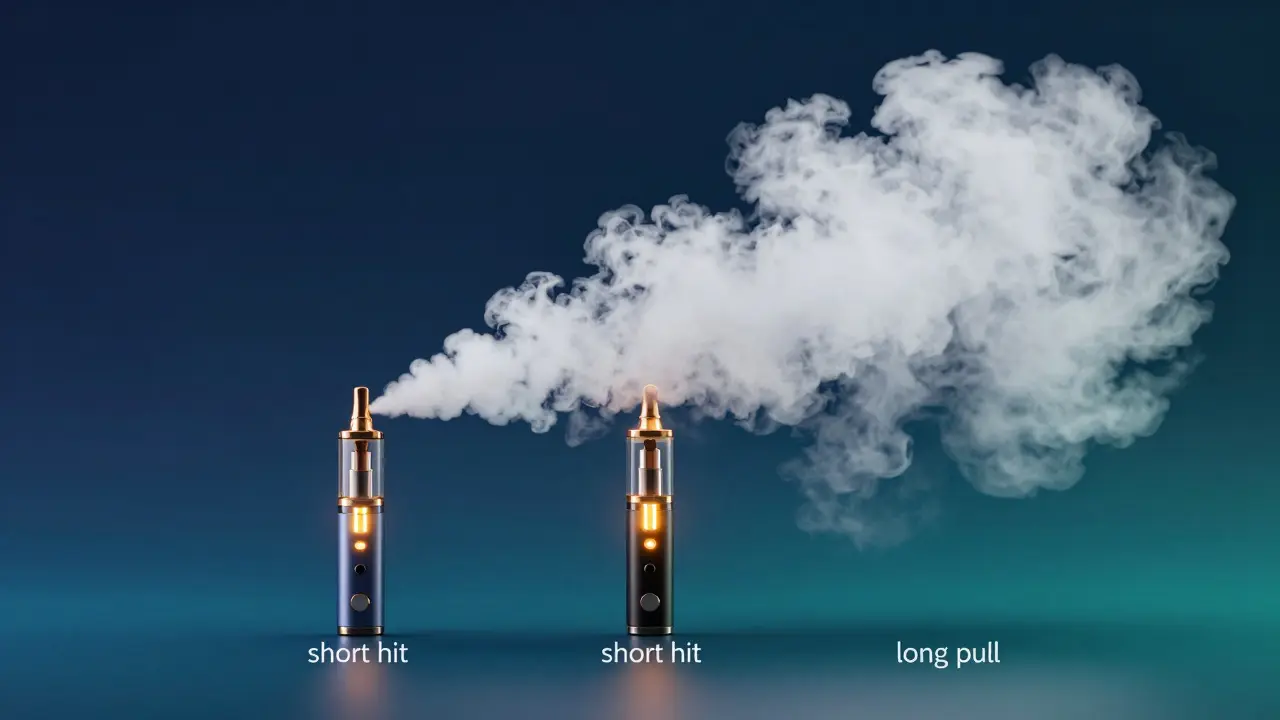 Vergleich zwischen einer kleinen Dampfwolke und einer großen Dampfwolke.