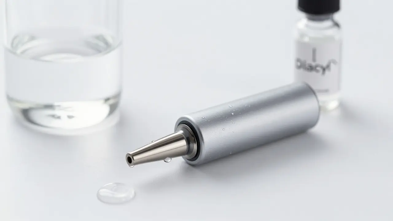 CBD-Kartusche im Labor mit Chemikalien zur Prüfung auf Diacetyl