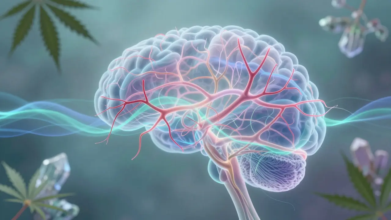 Abstract illustration of nervous system relaxing and balancing