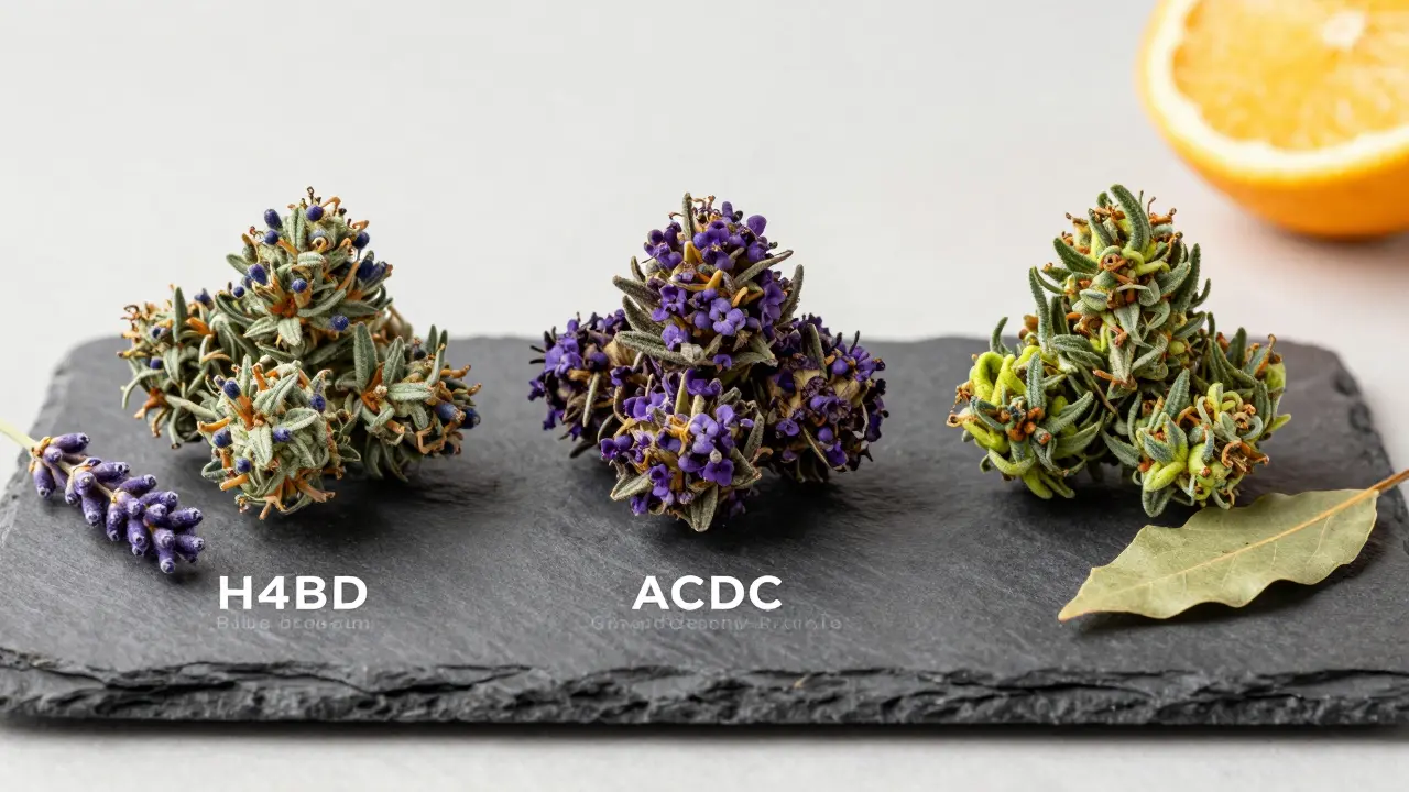 Drei verschiedene H4CBD-Sorten mit natürlichen Terpenelementen
