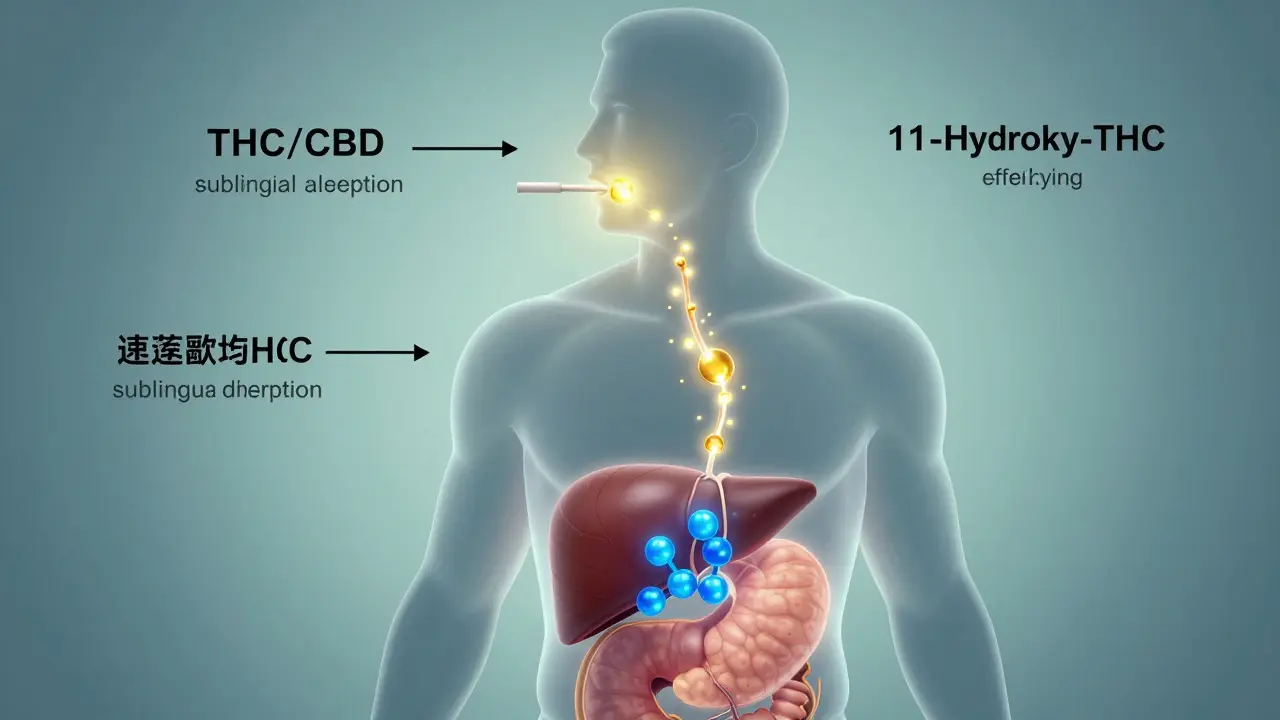 Illustration der Wirkung von Cannabis-Lollies im Körper