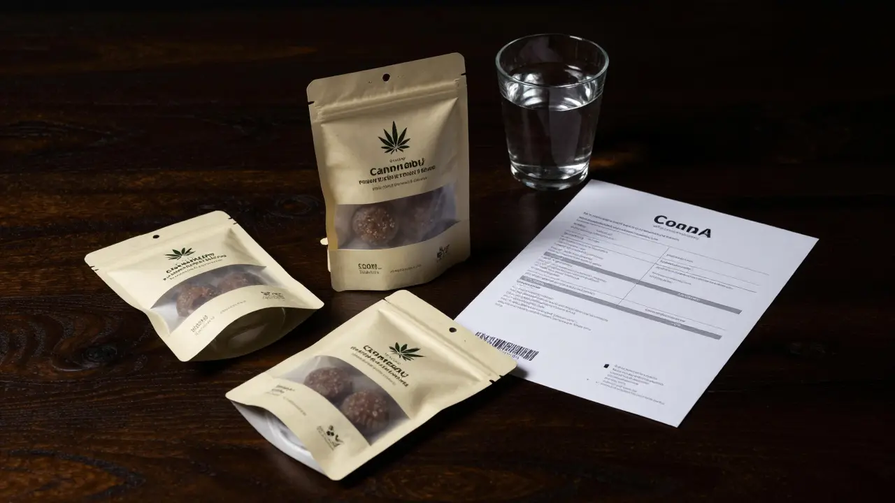 Premium-Verpackung und Laborzertifikat für Cannabis-Süßigkeiten