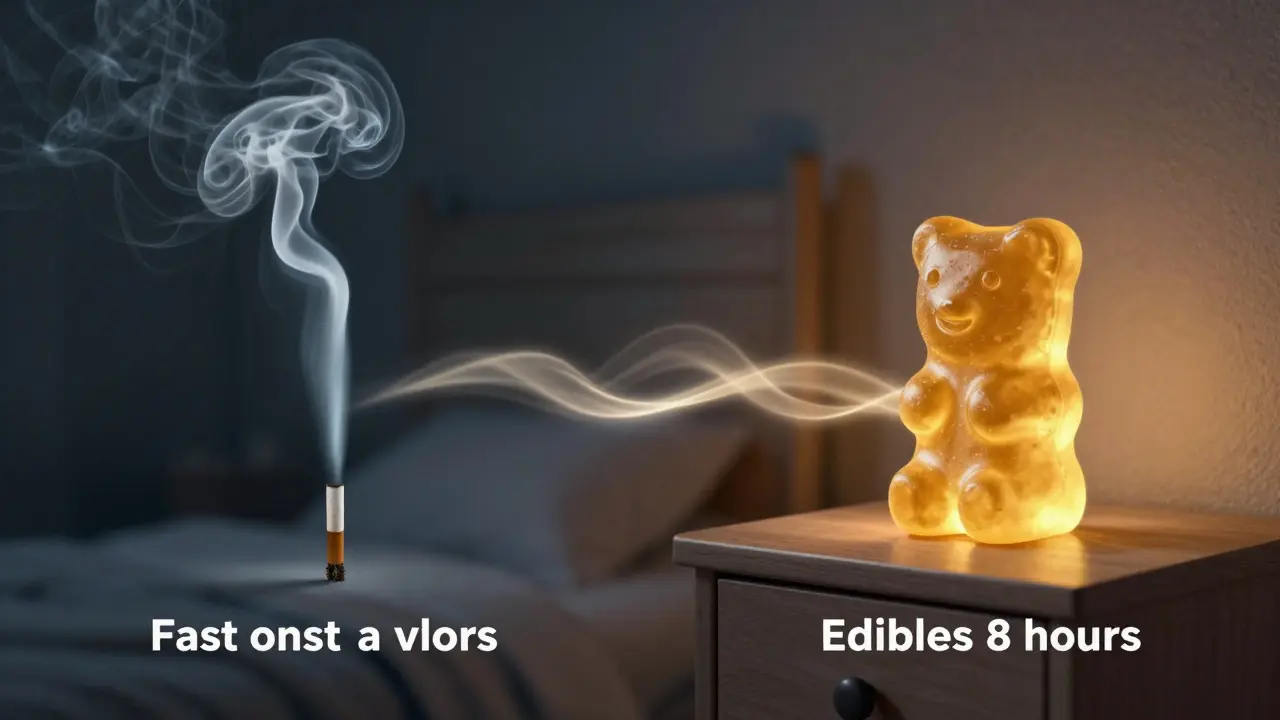Vergleich der Wirkungsdauer von gerauchtem Cannabis und Edibles