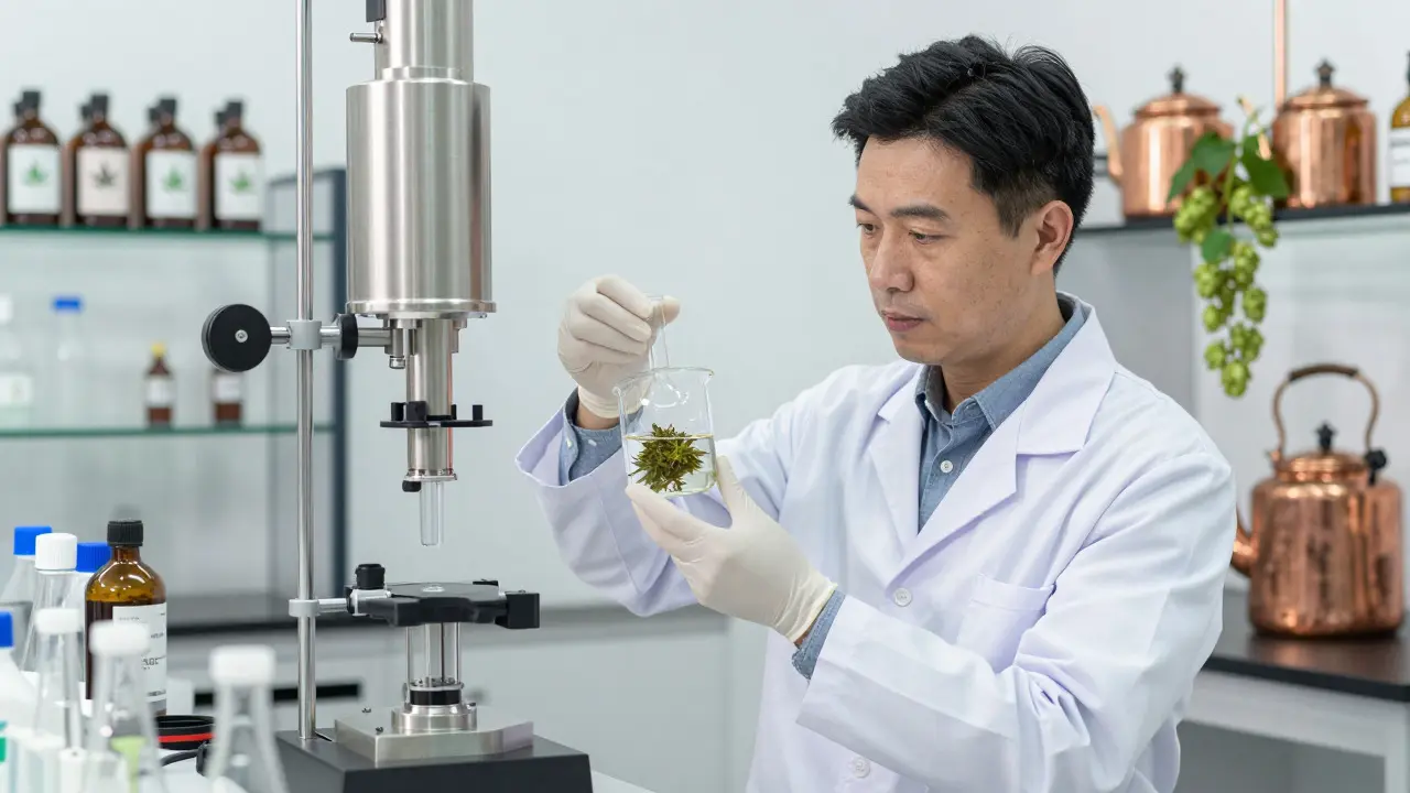 Moderne Laborextraktion von THC für Cannabis-Getränke